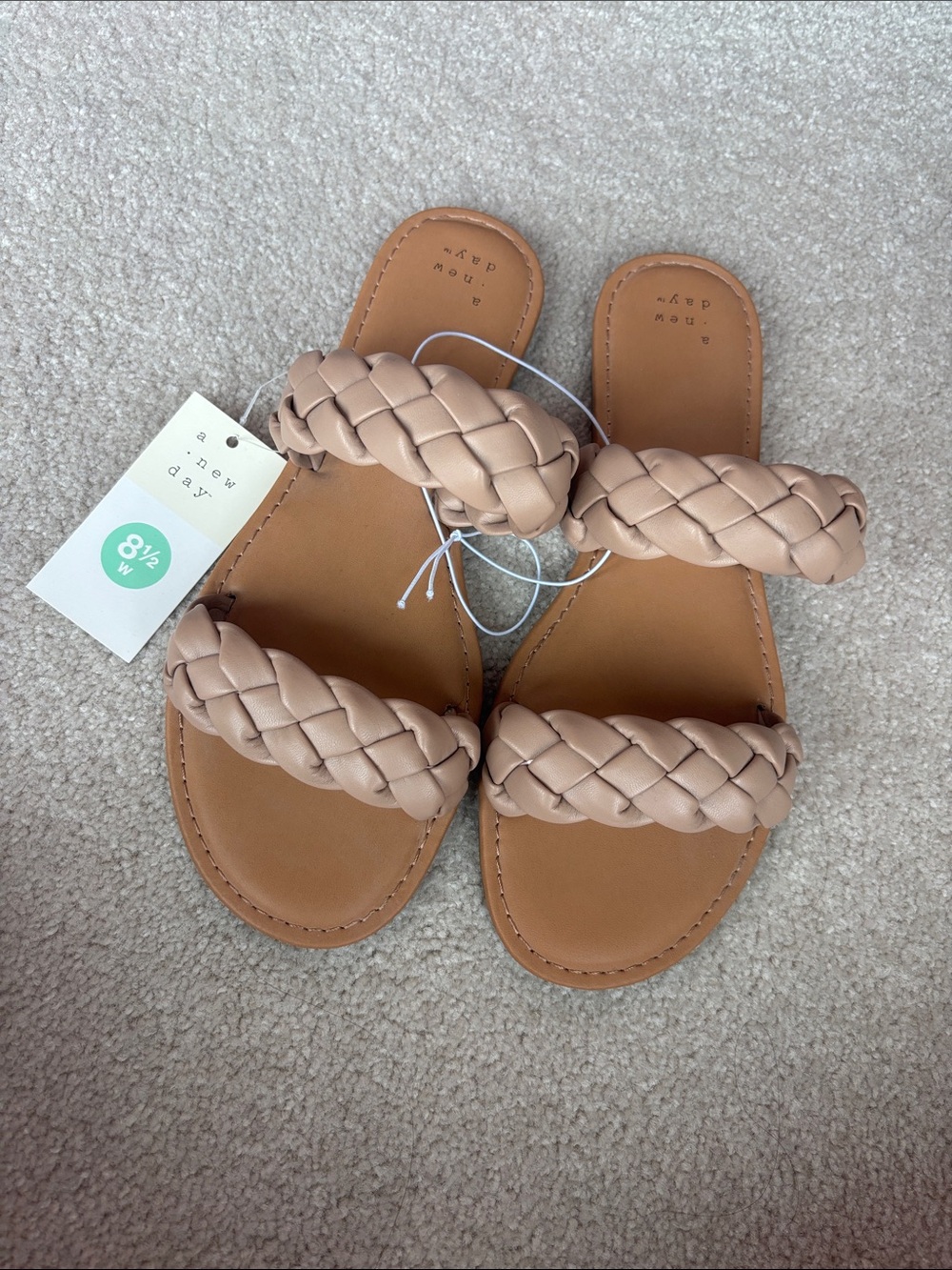 Target a new day Braided Double-Strap Slide Sandals - Tan Size 8.5